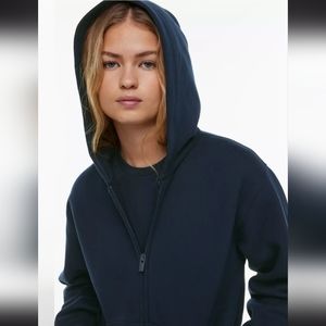 BLACK TNA Aritzia Perfect Fit Zip Sweatfleece Sz Small